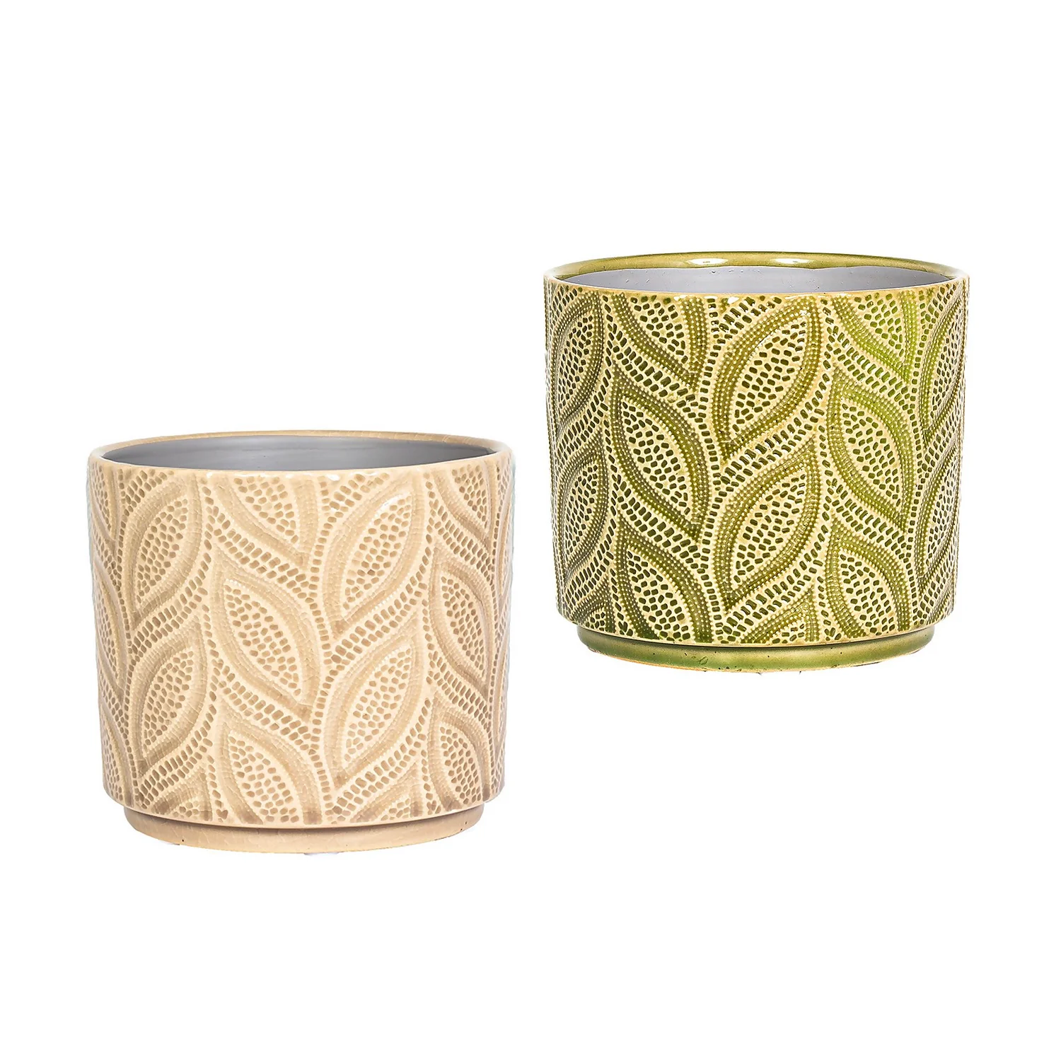 Crackle Leaf Indoor Plant Pot - 12cm 3 Crackle Leaf Indoor Plant Pot - 12cm