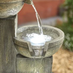 Stylish Fountain Ash Columns Water Feature With LEDs -Garden Decoration Shop 14519359 2355047822573173