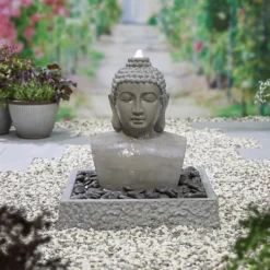 Stylish Fountain Lotus Buddha Water Feature With LEDs -Garden Decoration Shop 14519362 1725047822576716